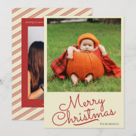 Cartes Pour Fêtes Annuelles Photo personnalisée simple et rétro