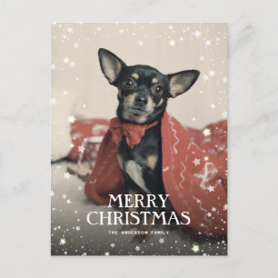 Cartes Pour Fêtes Annuelles Photo personnalisée Stars Neige Joyeux Noël