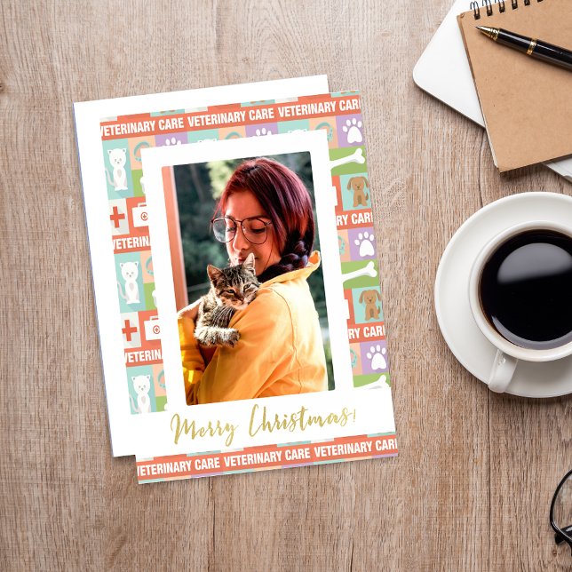 Cartes Pour Fêtes Annuelles Photo personnalisée Vétérinaire Joyeux Noël (Créateur téléchargé)