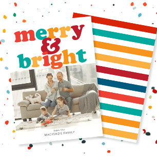 Cartes Pour Fêtes Annuelles Photo personnelle de Noël Joyeux et brillant