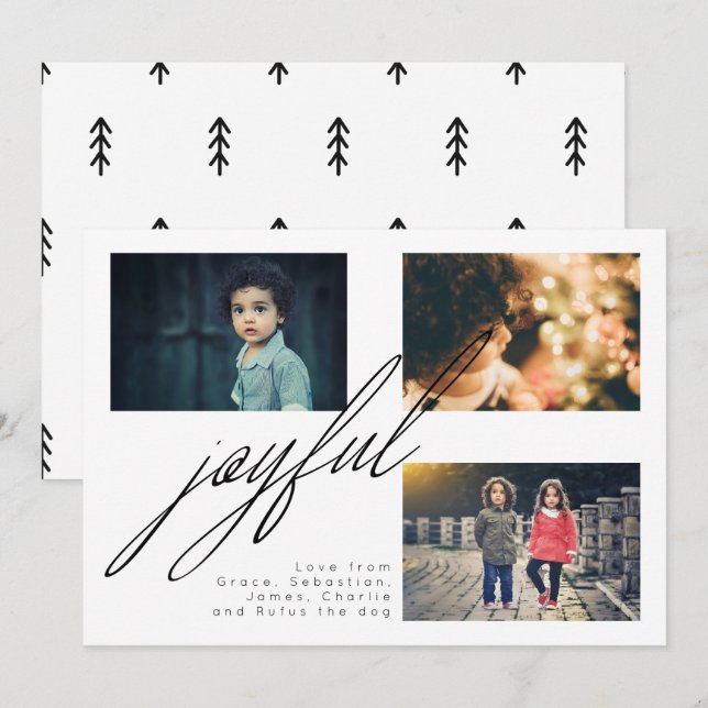 Cartes Pour Fêtes Annuelles Photo personnelle de vacances simples (Devant / Derrière)