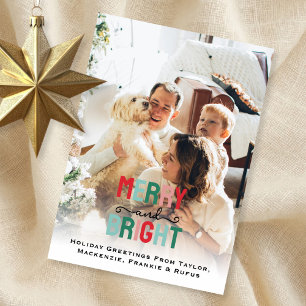 Cartes Pour Fêtes Annuelles Photo personnelle joyeuse et brillante
