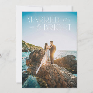 Cartes Pour Fêtes Annuelles Photo Pleine Bleed Marié & Bright Photocard