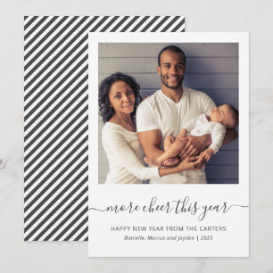 Cartes Pour Fêtes Annuelles Photo Plus Cheval Cette Année Gris Script Nouvel A