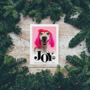 Cartes Pour Fêtes Annuelles Photo pour animaux de compagnie personnalisée JOY 