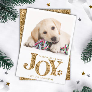 Cartes Pour Fêtes Annuelles Photo pour animaux de compagnie personnalisée JOY 