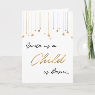 Cartes Pour Fêtes Annuelles Photo Pour nous Un enfant est né Écriture Noël