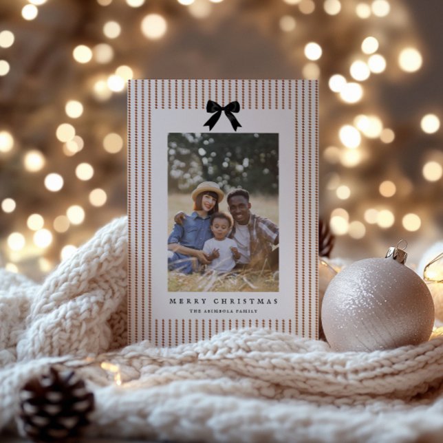 Cartes Pour Fêtes Annuelles Photo Preppy Bow (Créateur téléchargé)