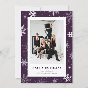 Cartes Pour Fêtes Annuelles Photo Purple Snowflake Entreprise moderne