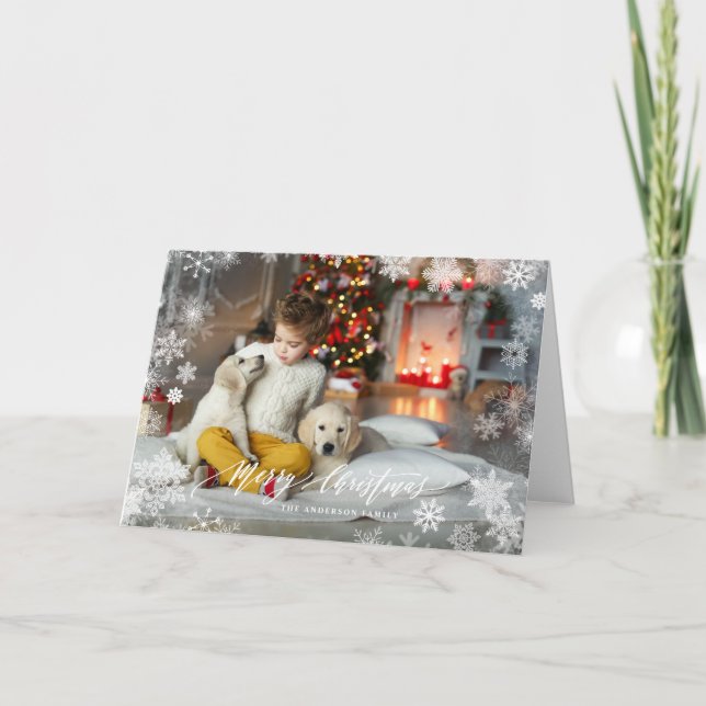 Cartes Pour Fêtes Annuelles Photo recouverte par cadre de Joyeux Noël de (Devant)
