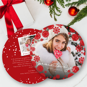 Cartes Pour Fêtes Annuelles Photo Red Square de Snowflakes Happy Holidays