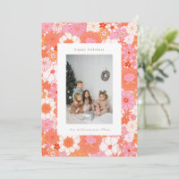 Photo Rétro Boho Fleurs Rose Orange Mignon