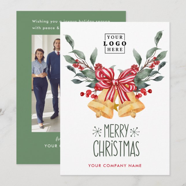 Cartes Pour Fêtes Annuelles Photo Retro Joyeux Noël (Devant / Derrière)