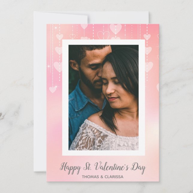 Cartes Pour Fêtes Annuelles Photo romantique Heureuse Sainte-Valentin de coeur (Devant)