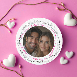 Cartes Pour Fêtes Annuelles Photo ronde romantique et coeur Je vous aime