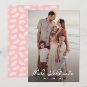 Cartes Pour Fêtes Annuelles Photo rose Feuille de Mele Kalikimaka Palm