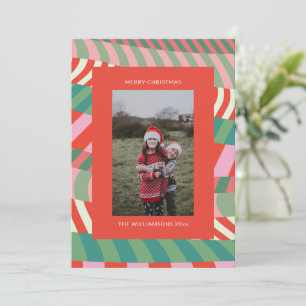 Cartes Pour Fêtes Annuelles Photo rose rouge unique couleur moderne