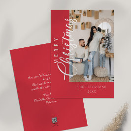 Cartes Pour Fêtes Annuelles Photo rose vif moderne voeux de Noël