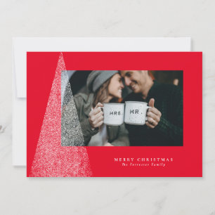 Cartes Pour Fêtes Annuelles Photo rouge du sapin de Noël moderne