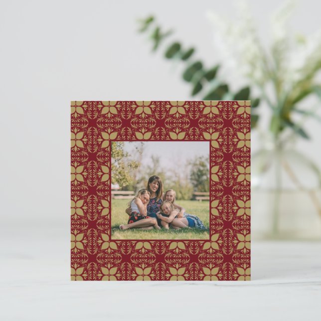 Cartes Pour Fêtes Annuelles Photo rouge et or (Debout devant)