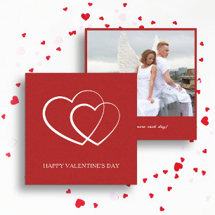 Cartes Pour Fêtes Annuelles Photo rouge Heureuse Sainte-Valentin moderne