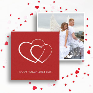 Cartes Pour Fêtes Annuelles Photo rouge Heureuse Sainte-Valentin moderne