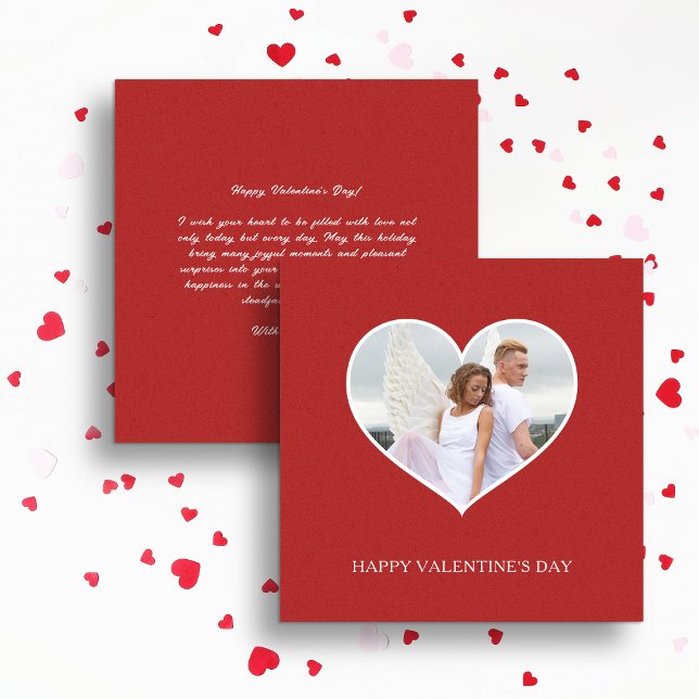 Cartes Pour Fêtes Annuelles Photo rouge Heureuse Sainte-Valentin moderne (Créateur téléchargé)