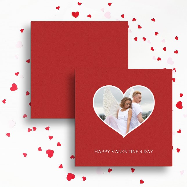 Cartes Pour Fêtes Annuelles Photo rouge Heureuse Sainte-Valentin moderne (Créateur téléchargé)