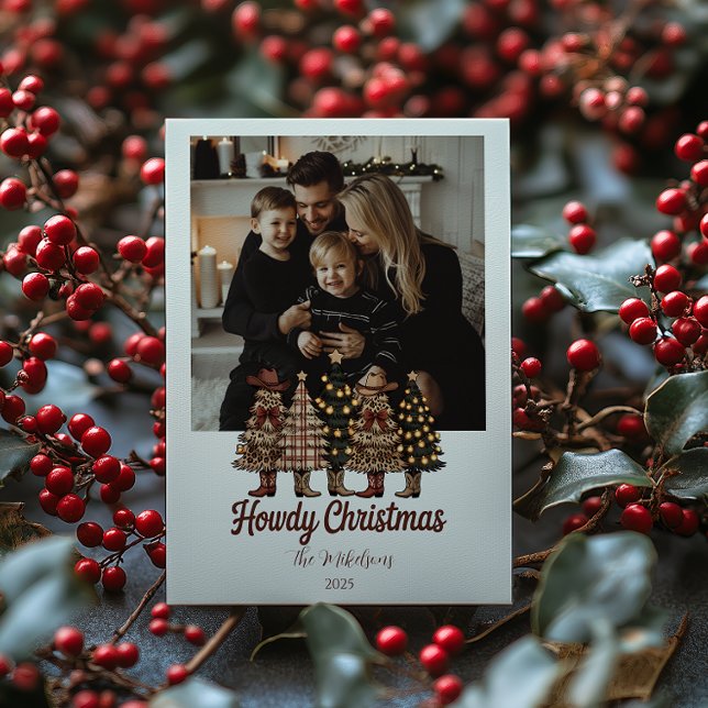 Cartes Pour Fêtes Annuelles Photo Rustic Cowboy Boots Western Christmas (Créateur téléchargé)