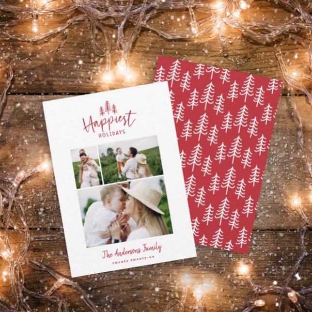 Cartes Pour Fêtes Annuelles Photo rustique de Noël minimaliste moderne (Créateur téléchargé)