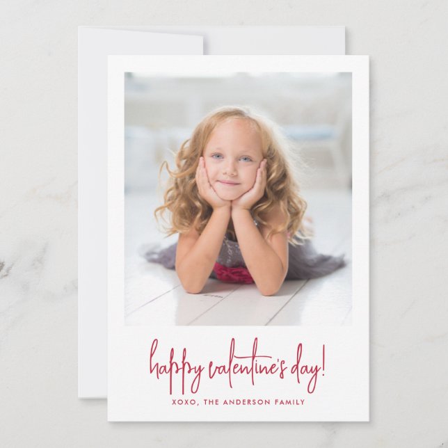 Cartes Pour Fêtes Annuelles Photo Saint Valentin | Élégant Script élégant (Devant)