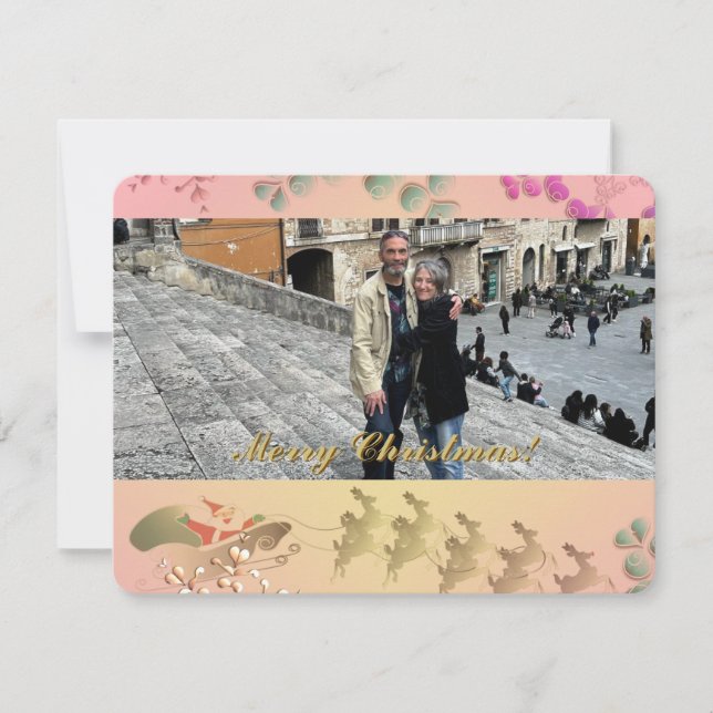 Cartes Pour Fêtes Annuelles Photo Santa Flat Holiday Card (Devant)