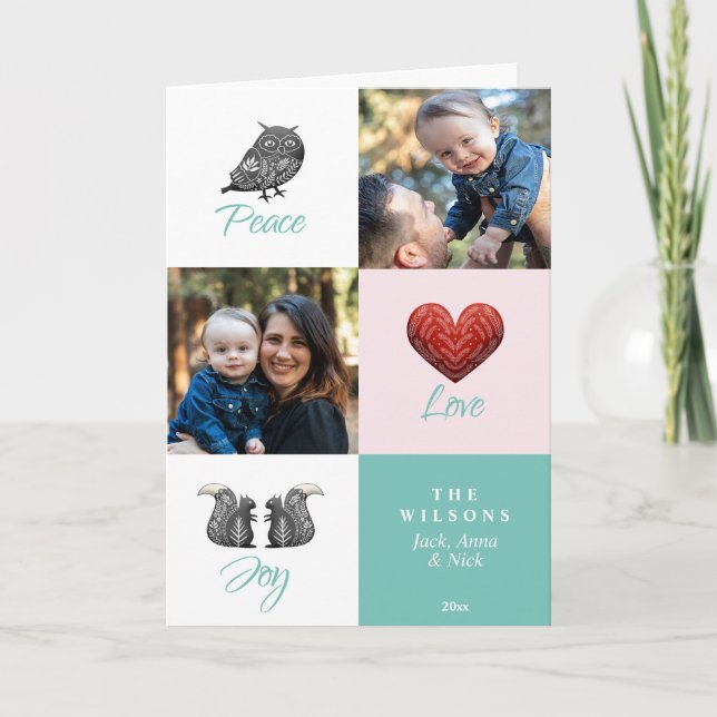 Cartes Pour Fêtes Annuelles Photo Scandinave moderne mignon Noël (Devant)