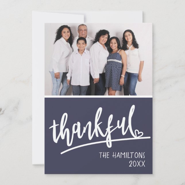 Cartes Pour Fêtes Annuelles Photo Script Heart Thanksgiving (Devant)