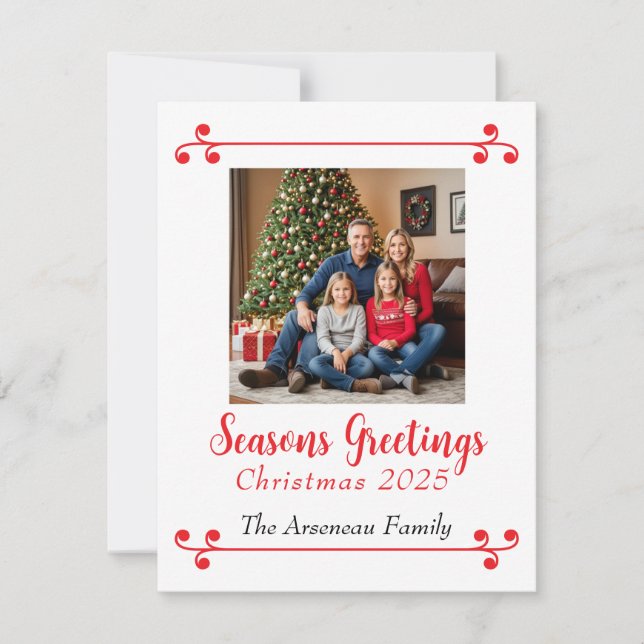 Cartes Pour Fêtes Annuelles Photo Seasons Greeting's Personnalize (Devant)