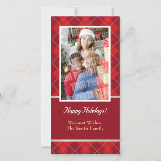 Cartes Pour Fêtes Annuelles Photo simple à motifs de losanges rouge