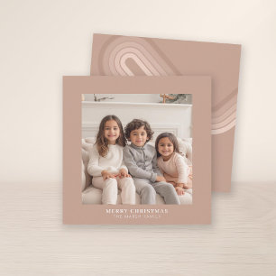 Cartes Pour Fêtes Annuelles Photo simple Carré - Bande rétro neutre minimale