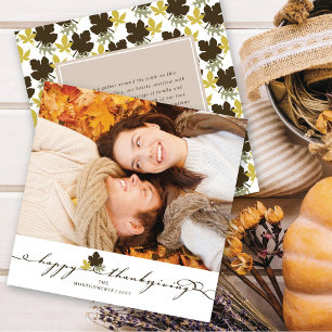 Cartes Pour Fêtes Annuelles Photo simple florissante des Feuilles de Thanksgiv