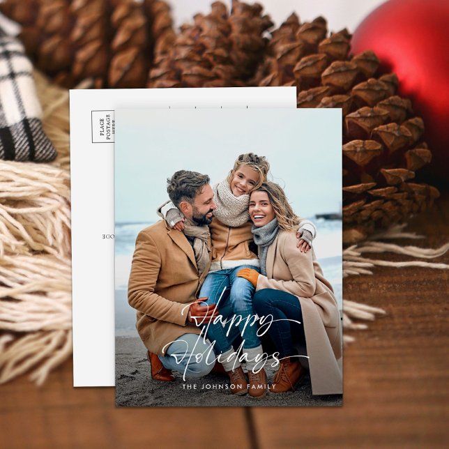 Cartes Pour Fêtes Annuelles Photo simple Joyeuses Fêtes (Créateur téléchargé)