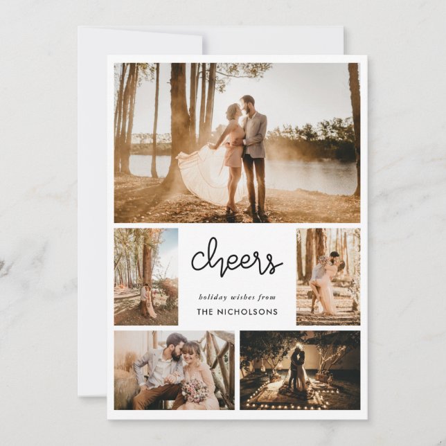 Cartes Pour Fêtes Annuelles Photo simple manuscrite avec couple (Devant)