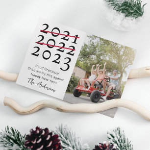 Cartes Pour Fêtes Annuelles Photo Strikethrough Essayer de nouveau 2023 Nouvel