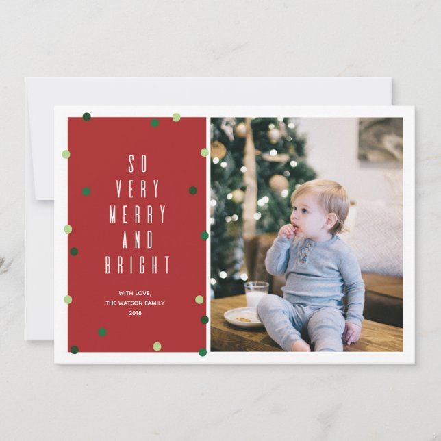Cartes Pour Fêtes Annuelles Photo Très Joyeuse Et Lumineuse Modifiable (Devant)