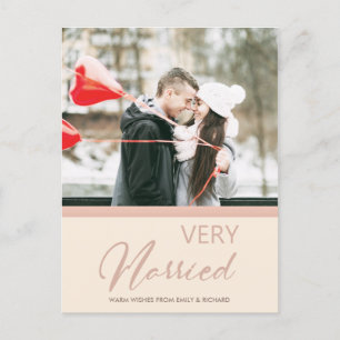 CARTES POUR FÊTES ANNUELLES PHOTO TRÈS MARIÉE DU ROSE ROSE BLANC DOUX