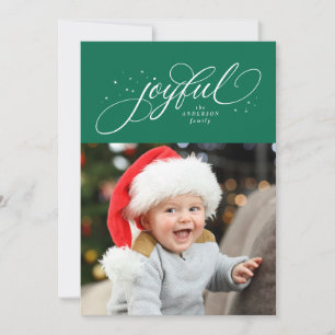 Cartes Pour Fêtes Annuelles Photo unique étoiles vertes Noël Joyeux
