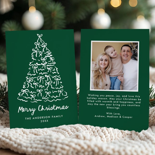 Cartes Pour Fêtes Annuelles Photo verte de l'arbre de Noël lunatique (Créateur téléchargé)