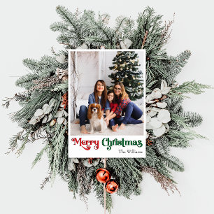 Cartes Pour Fêtes Annuelles Photo verticale classique simple Joyeux Noël