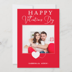 Cartes Pour Fêtes Annuelles Photo verticale simple   Saint Valentin Rouge