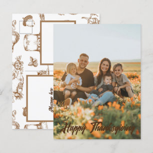 Cartes Pour Fêtes Annuelles Photo Vintage classique Thanksgiving Rustic Photo