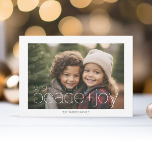 Cartes Pour Fêtes Annuelles Photo White Border - Tribal Motif Peace Joy