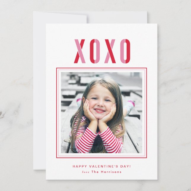 Cartes Pour Fêtes Annuelles Photo XOXO moderne Saint Valentin (Devant)